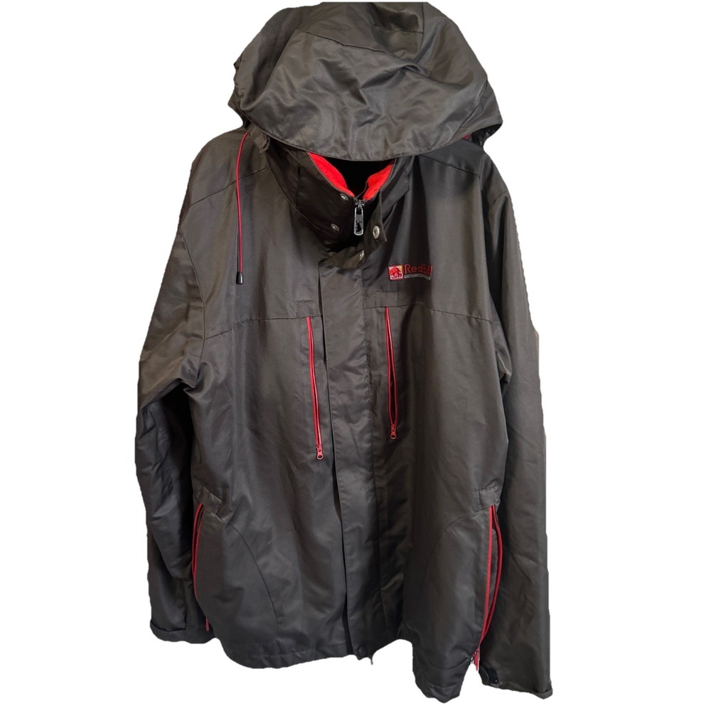Red Bull Energy‎ Drink Company "Gives You Wings" Gray Hooded Jacket Men's Large